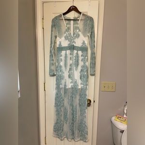 Teal/White Alter’d State Maxi Dress